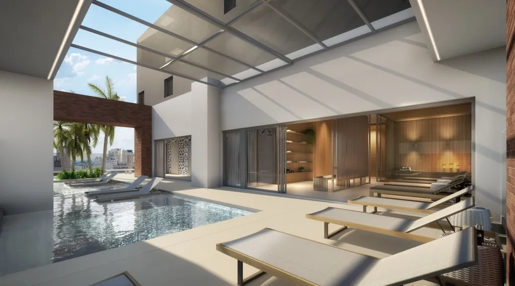 Imagem Os apartamentos são amplos e possuem 156m² com living integrado, 3 suítes, depósito privativo e ...