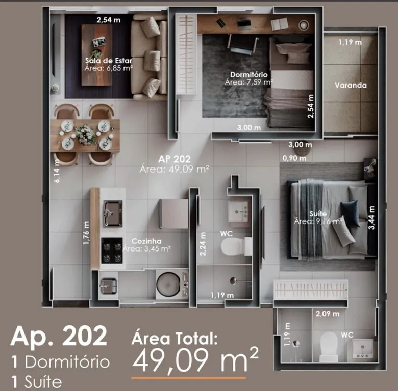 Imagem Apartamento à venda, 49 m² por R$ 366.996,00 - Altiplano Cabo Branco - João Pessoa/PB