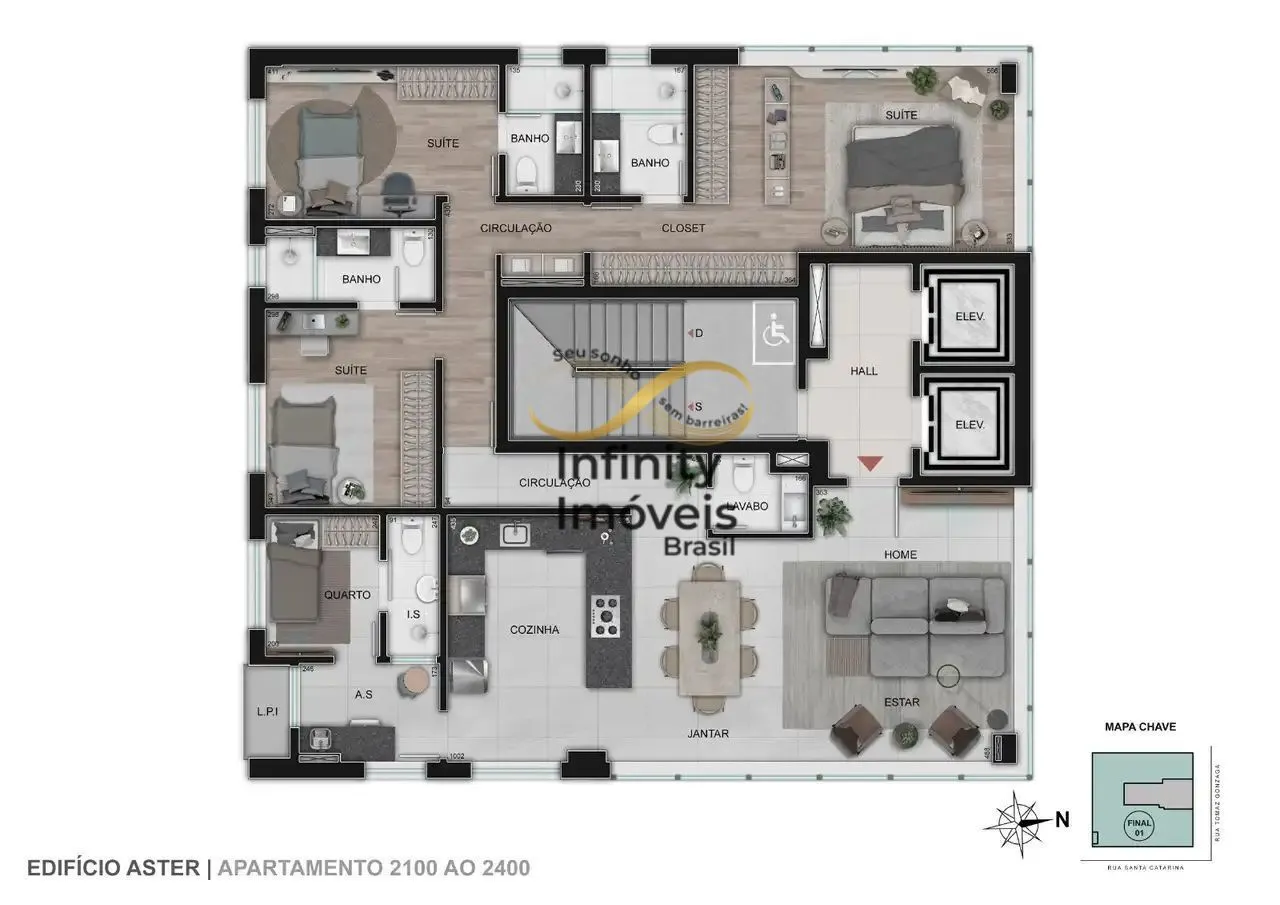 Imagem Aster Lourdes - Apartamento à venda no bairro Lourdes - Belo Horizonte/MG