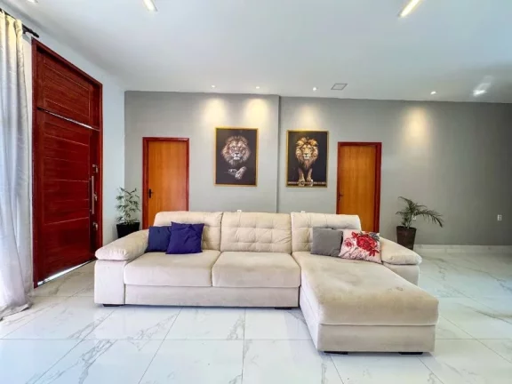 Imagem Casa em Alto Padrão, no condomínio Reserva do Parque , com 3 suítes, semi-mobiliada, climatizada e piscina , aceita financiamento bancário