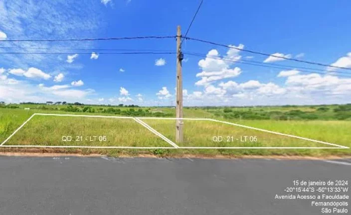 Foto do imóvel Oportunidade Única em FERNANDOPOLIS - SP | Tipo: Terreno | Negociação: Venda Direta Online | Situação: Imóvel em AVENIDA THEOTONIO VILELA