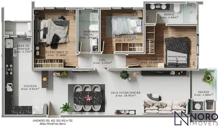 Imagem Apartamento de 3 Dormitórios com Suíte e Vaga de Garagem no Centro de Camobi