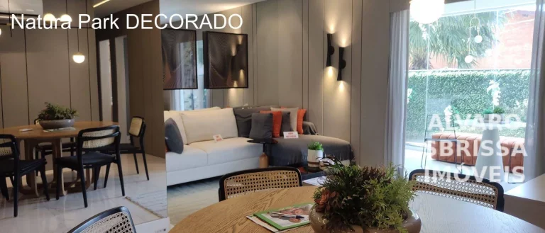 Imagem Apartamento com 3 dormitórios sendo uma suíte em condomínio park, cercado de vegetação, lagos, peixes, locais agradáveis para relaxar e área de lazer.