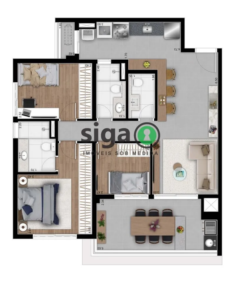 Imagem Apartamento a venda 3 Quartos, 95m², Astral Saúde-SP