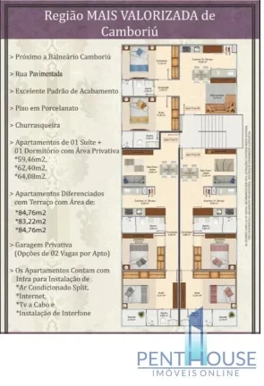 Imagem Apartamento Zona Central para Venda em Camboriú, TABULEIRO, 2 dormitórios, 1 suíte, 2 banheiros, 1 vaga