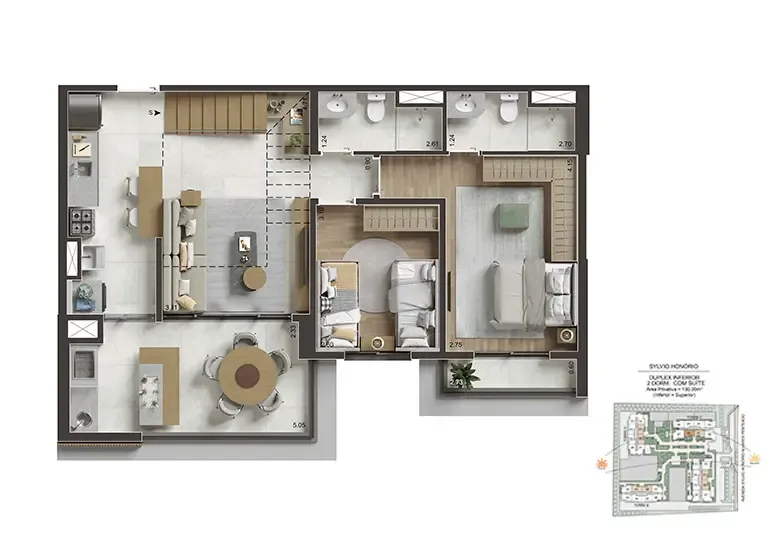 Imagem Cobertura Duplex para Venda em Barueri, Alphaville Industrial, 2 dormitórios, 2 suítes, 3 banheiros, 2 vagas