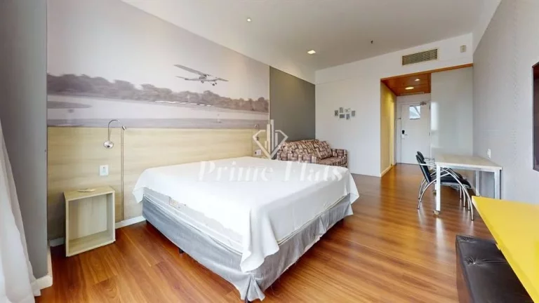 Imagem Flat disponível para locação no Wyndham Garden Convention Nortel, com 35m², 1 dormitório e 1 vaga de garagem
