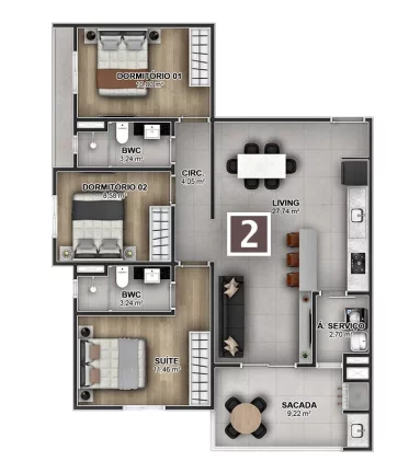 Imagem Byron Bay - Apartamento à venda no bairro Vila Operária - Itajaí/SC
