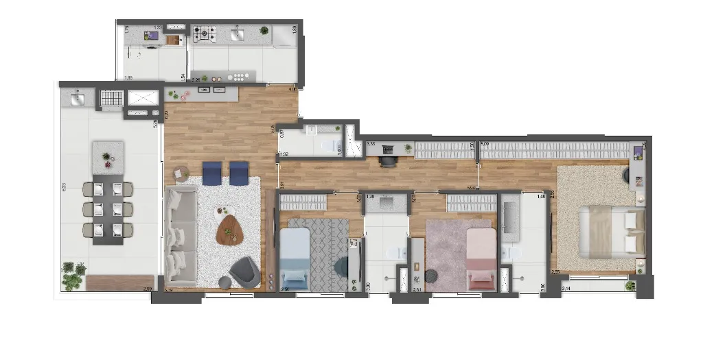 Imagem Aluguel de Apartamento de Luxo na Barra Funda, São Paulo-SP: 2 Quartos, 2 Suítes, 3 Banheiros, 2 Vagas de Garagem - 111m² - Edifício Domum Perdizes.
