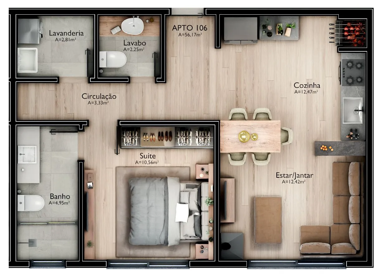 Imagem Apartamento à venda em Gramado, Mato Queimado, com 2 quartos, 81.8m2