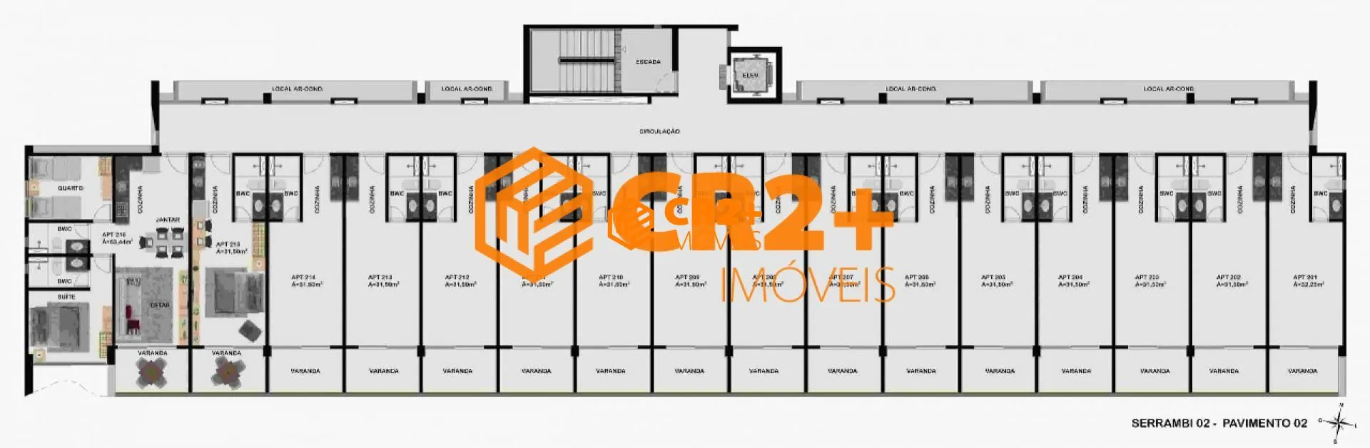 Imagem Studio a Venda de 31m² com 1 quarto em Enseada de Serrambi - Ipojuca