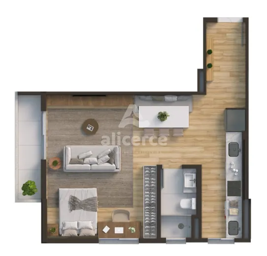 Imagem Studio à venda com 1 quarto , 53,35m² em Kobrasol São José