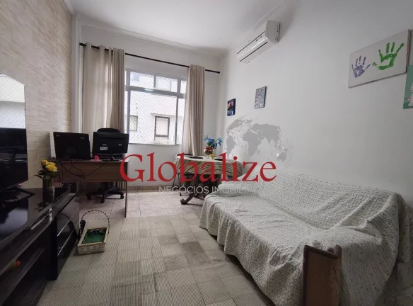 Foto do imóvel Apartamento à venda com 77m², 2 quartos, 2 banheiros, varanda frente mar por R$555.000,00 na Aparecida em Santos