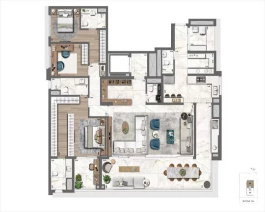 Imagem APARTAMENTOS DE 4 DORMITÓRIOS 3 SUITES E 3 VAGAS - LE JARDIN BY YOO