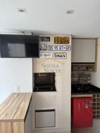 Imagem Apartamento com 60m², dispõe de 2 dormitórios, sala para dois ambientes, varanda gourmet com chur...