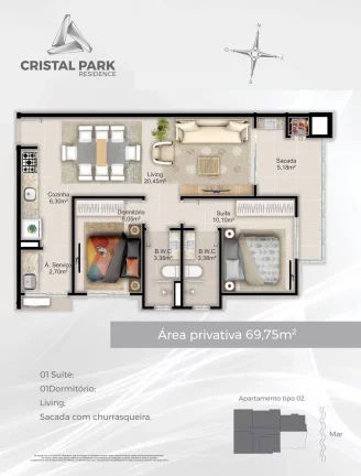 Imagem Cristal Park - Apartamento à venda no bairro Tabuleiro dos Oliveiras - Itapema/SC