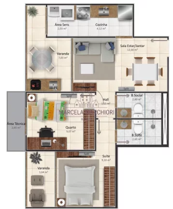 Imagem Apartamento 02 quartos, 1 suíte sol da manhã localização privilegiada