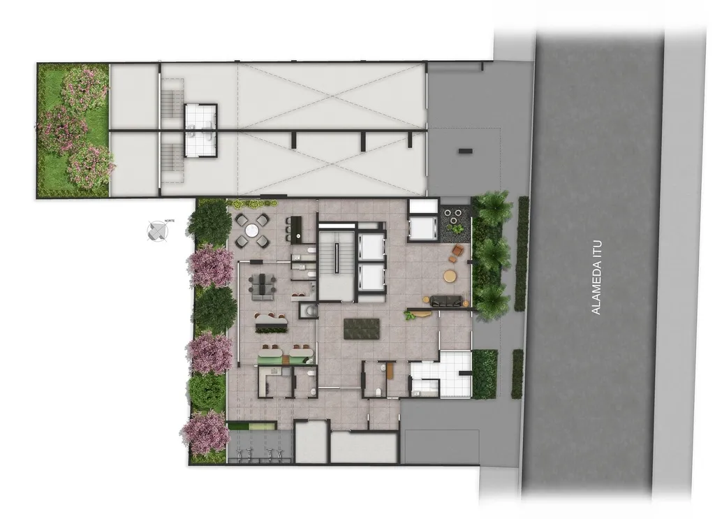 Imagem Um projeto contemporâneo, sofisticado e único, com arquitetura que foge do convencional e biofilia...