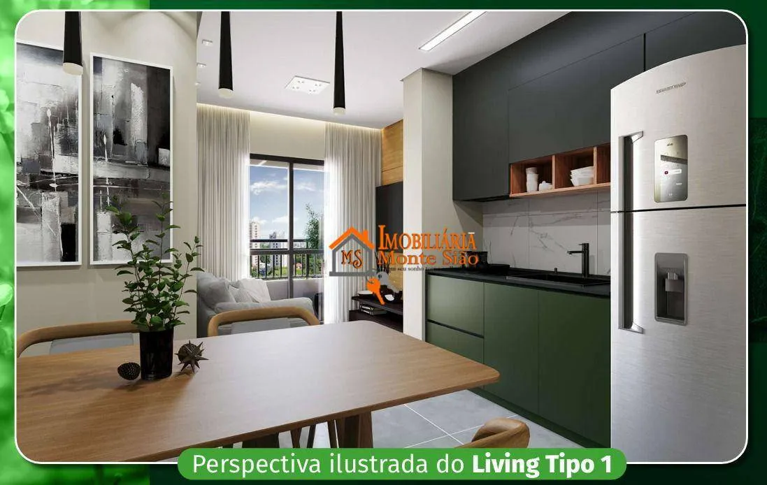 Imagem Apartamento com 2 dormitórios à venda, 38 m² por R$ 292.345,66 - Bonsucesso - Guarulhos/SP