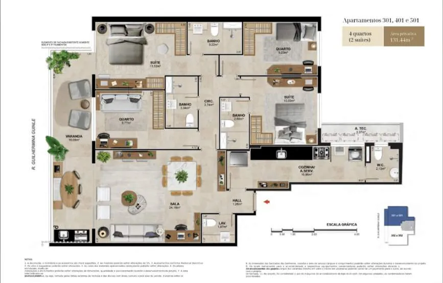 Imagem Guilhermina Botafogo: apartamentos de alto padrão RJ