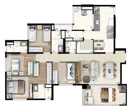 Imagem Apartamento com 3 Quartos à Venda, 90 m²em Jardim Caboré - São Paulo