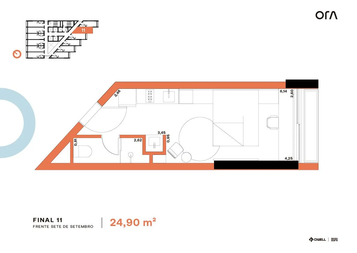 Imagem Studio à venda em Porto Alegre, Centro Histórico, com 1 quarto, 24.91m2