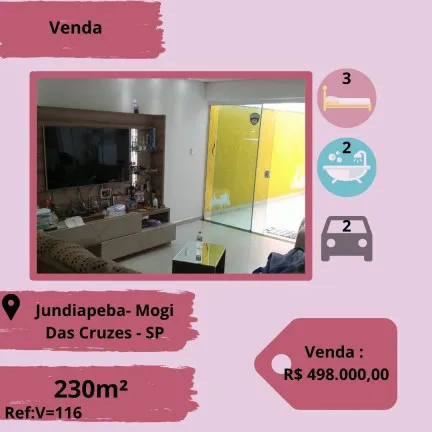 Imagem Sobrado com 3 Quartos à Venda, 230 m² em Jundiapeba - Mogi das Cruzes