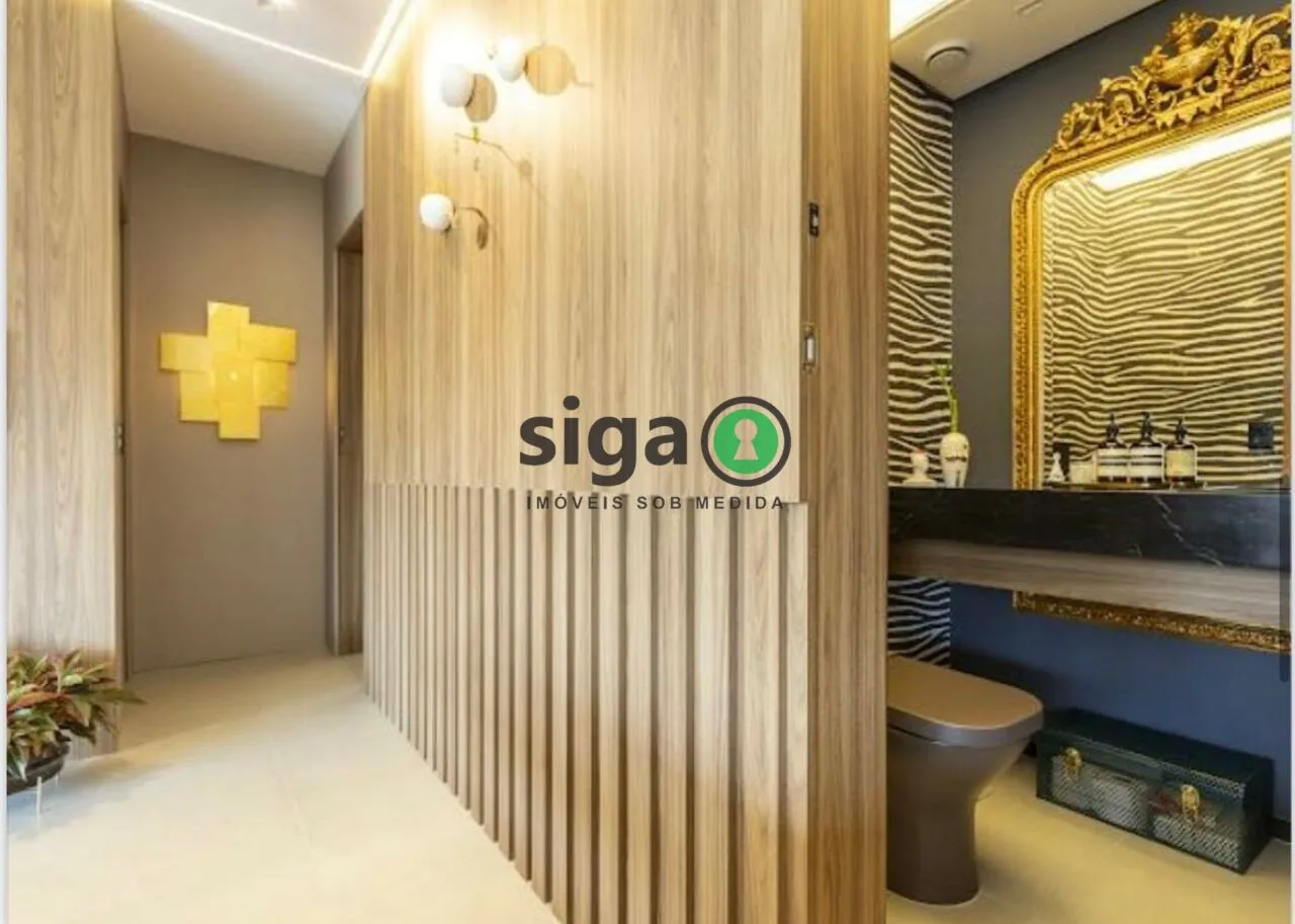 Imagem Apto com 142m² à Venda no Campo Belo, com 2 suites, sendo a máster com closet, 2 vagas, Mobiliado