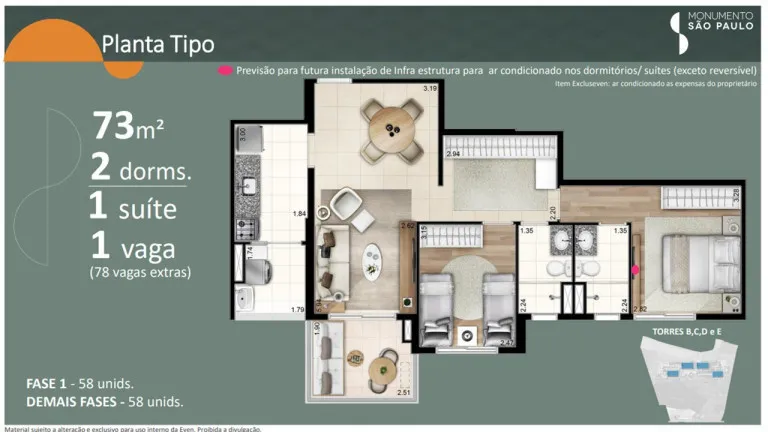 Imagem Apartamento com 2 Quartos à Venda, 69 m² em Jardim Caboré - São Paulo