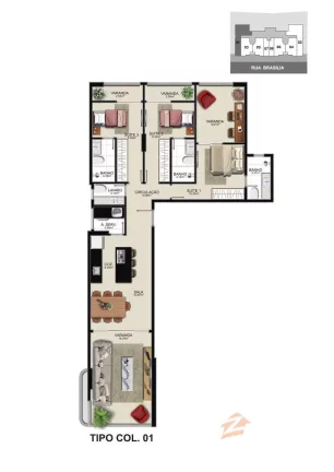 Imagem Lançamento Mayan, Todos os apartamentos de frente para o mar