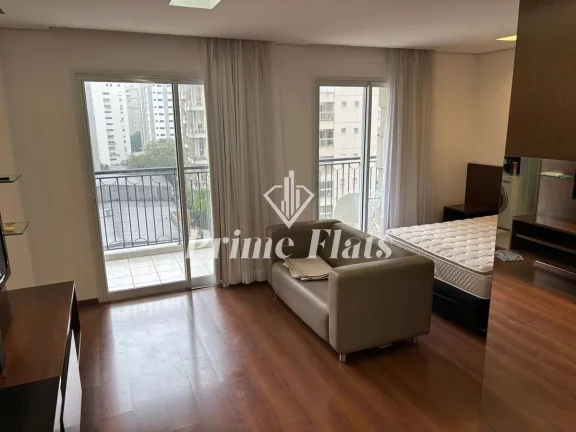 Imagem Flat disponível para locação no Condomínio Edifício Diogo Home Boutique na Vila Nova Conceição, com 48m², 1 dormitório e 1 vaga