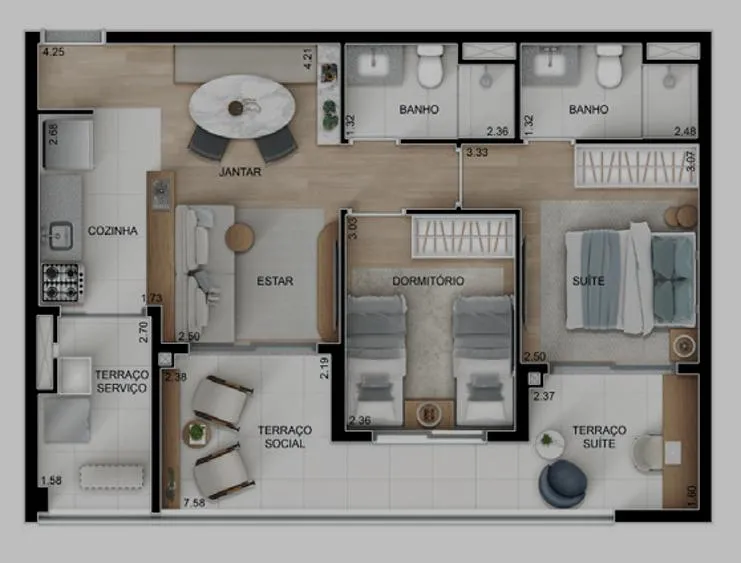 Imagem Apartamento para Venda em São Paulo, Alto do Ipiranga, 3 dormitórios, 1 suíte, 2 banheiros, 1 vaga