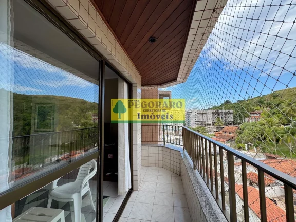 Imagem Apartamento de 2 quartos na Prainha, Caraguatatuba-SP 1 suíte, 2 salas, 2 banheiros, 1 vaga de garagem e vista para o mar