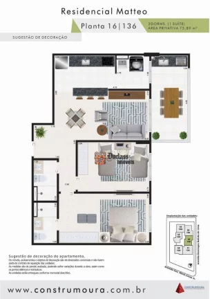 Imagem Apartamento com 2 dormitórios à venda, 75,89 m² por R$ 467.046 - Vila Atlântica - Mongaguá/SP