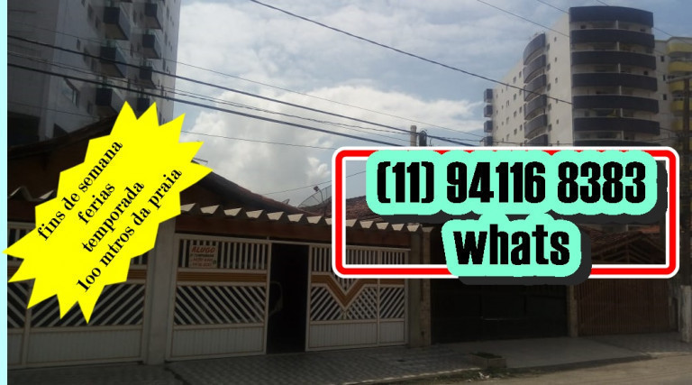 Casa com 2 Quartos para Temporada, 130 m² em Mirim - Praia Grande