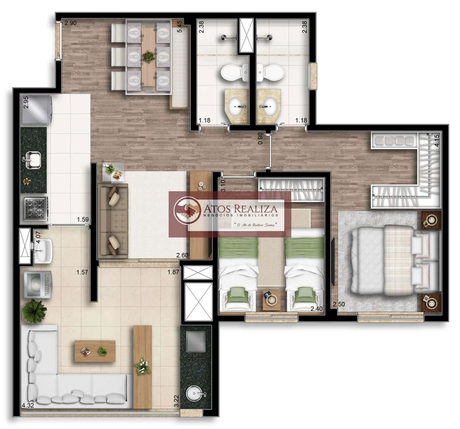Foto do imóvel Apartamento em Santo Amaro com 2 Dormitórios e Suíte | SP