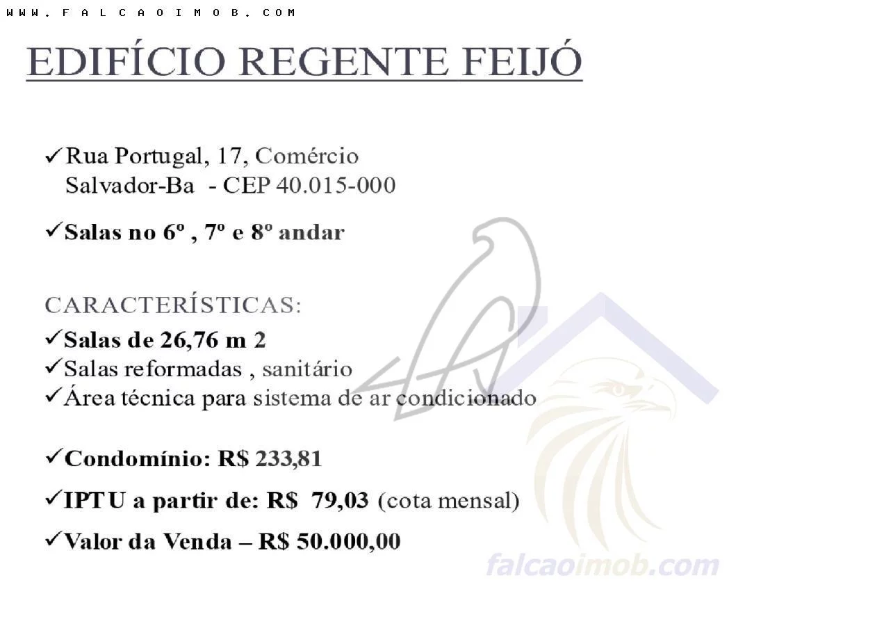 Imagem Sala Comercial para Venda em Salvador / BA no bairro Comércio