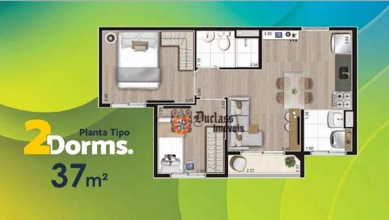 Imagem Apartamento com 2 dormitórios à venda, 37 m² por R$ 272.200,00 - Parque Ipê - São Paulo/SP