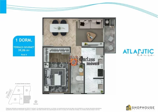 Imagem Apartamento com 1 dormitório à venda, 39,06 m² a partir de R$ 274.000 - Maracanã - Praia Grande/SP