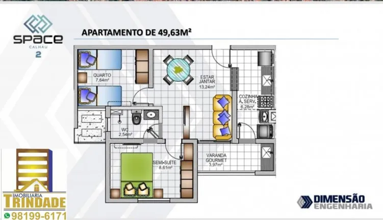 Imagem Apartamento com 2 Quartos à Venda, 59 m² em Parque Athenas - São Luís