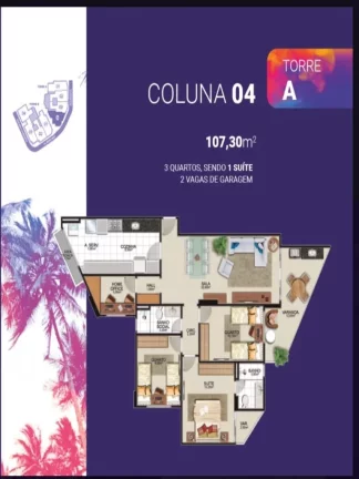 Imagem Lançamento Apartamento com 3 quartos e 1 suíte na praia com venda facilitada