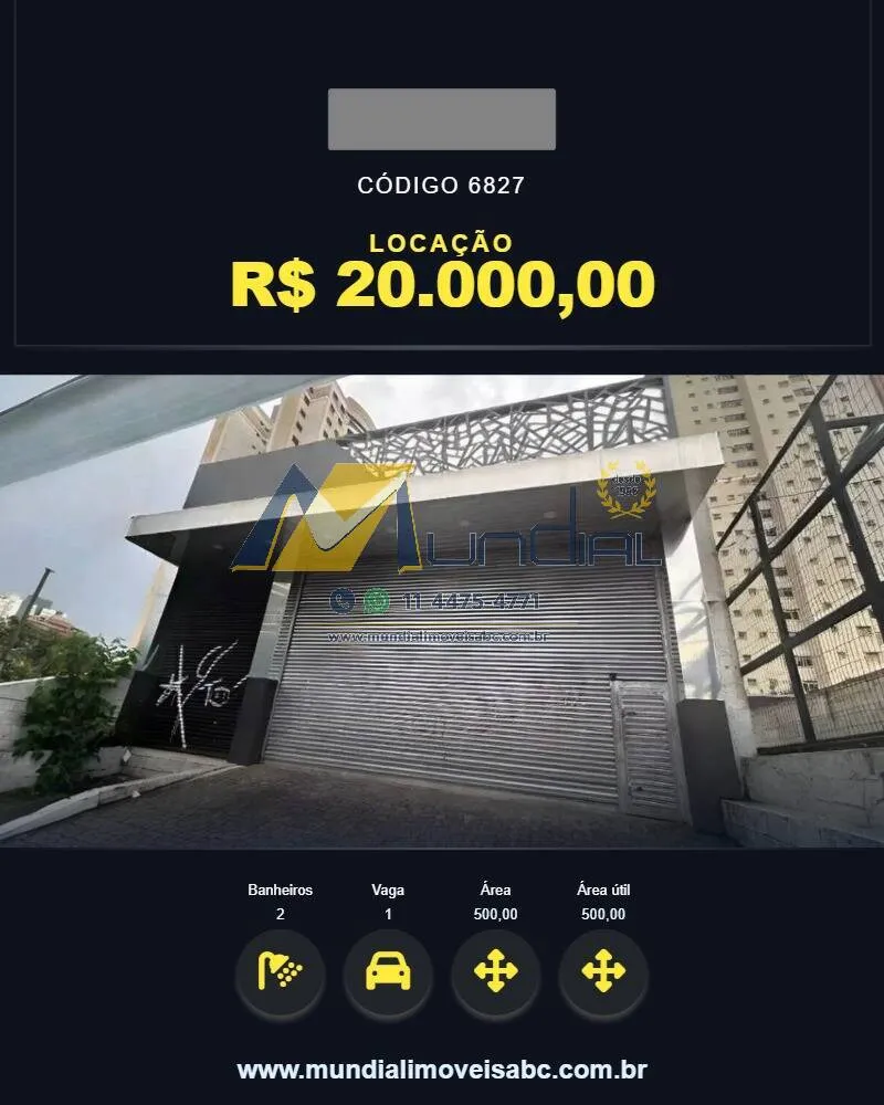 Imagem Galpão para alugar no Bairro Jardim - Santo André/SP