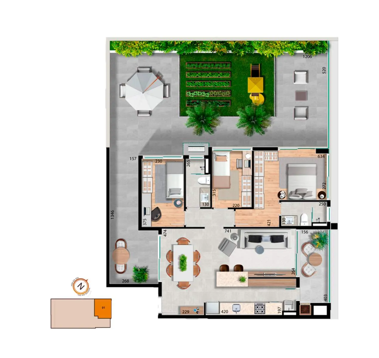 Imagem Apartamento de 2 e 3 dormitórios, no bairro Bacacheri 94mts².