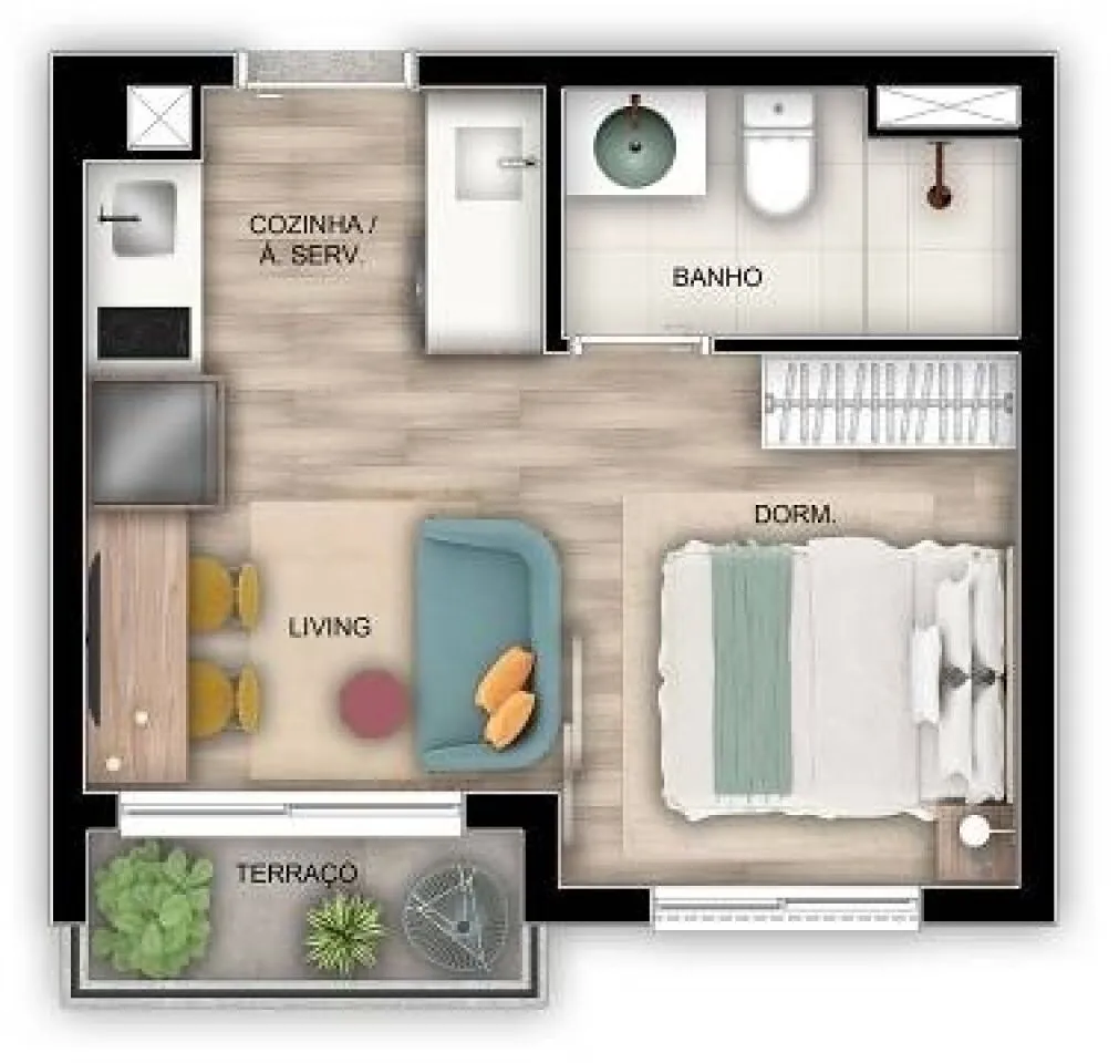 Imagem Studio moderno na Vila Olímpia com lazer completo e localização estratégica.