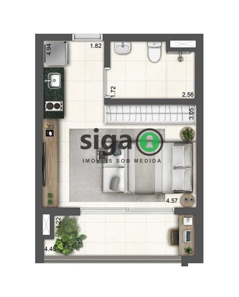 Imagem Apartamento à venda 1 Quarto, 32m², Chácara Inglesa - SP