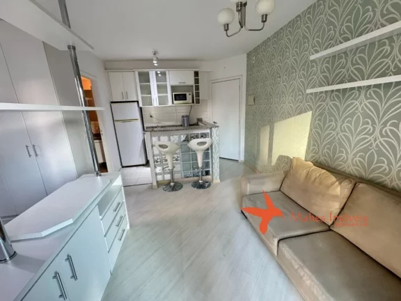 Imagem Apartamento à venda ou aluguel em Pinheiros, São Paulo-SP: 1 quarto, 1 sala, 1 banheiro, 1 vaga de garagem, 30m².