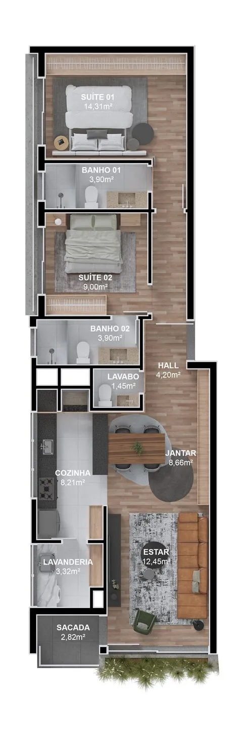 Imagem Apartamento à venda em Gramado, Carniel, com 2 quartos, 90.41m2
