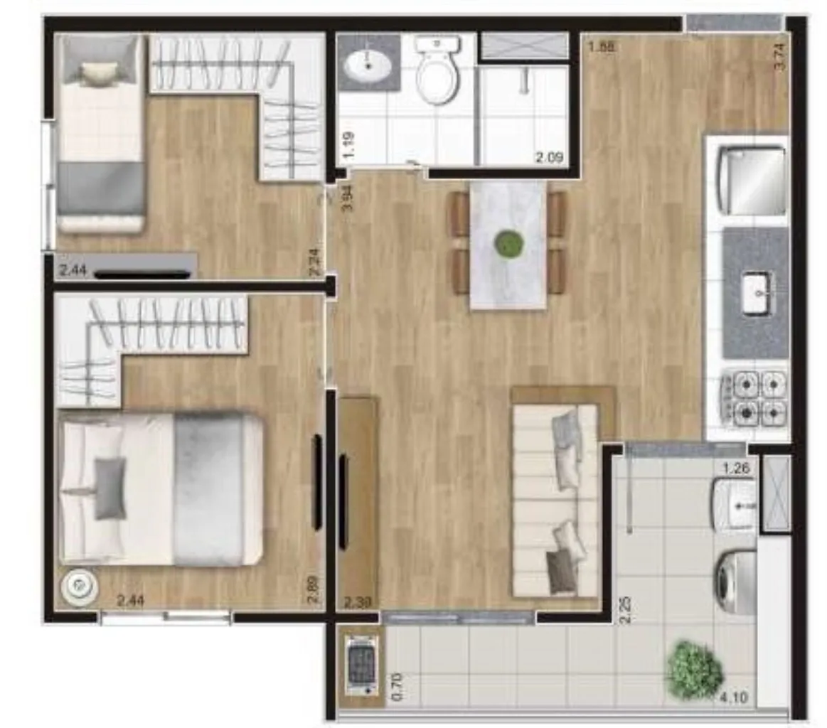 Imagem Studio no Condomínio Kz Direct Bresser: A oportunidade ideal em Moóca, SP! 1 quarto, 1 banheiro, 27,00 m² de área.