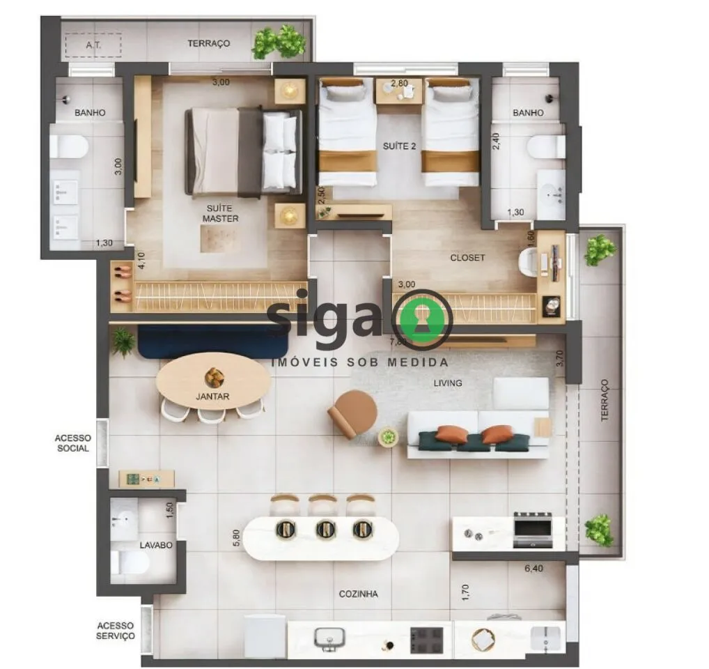 Imagem Apartamento para venda no Jardim Guedala 3 suítes, São Paulo - SP