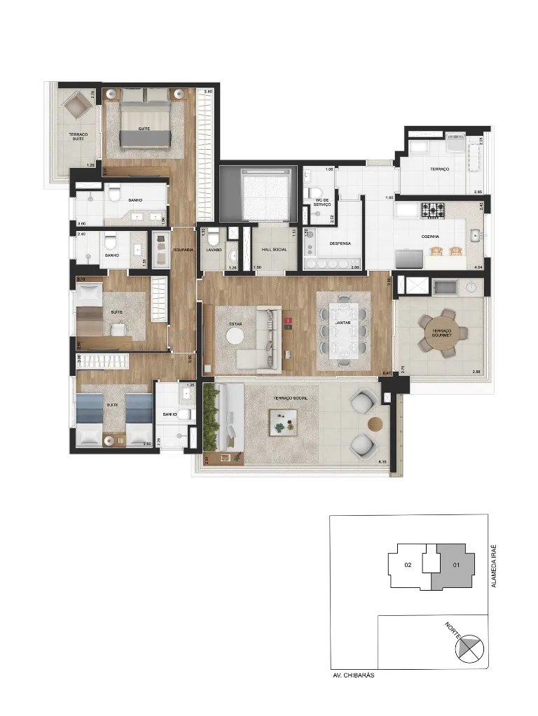 Imagem Apartment in São Paulo Brazil, apartamento 3 dormitórios com suítes em São Paulo, apartamento para venda em São Paulo, apartamento 3 suítes São Paulo